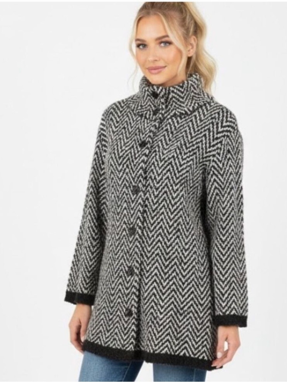 Skovhuus Italian Button-Up Sweater Jacket - Size Small
